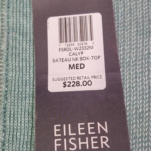 New Eileen Fisher Bateau Neck Boxy Linen Top - Picture 8 of 9
